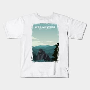 Bwindi Impenetrable National Park Africa Uganda Travel Poster Kids T-Shirt